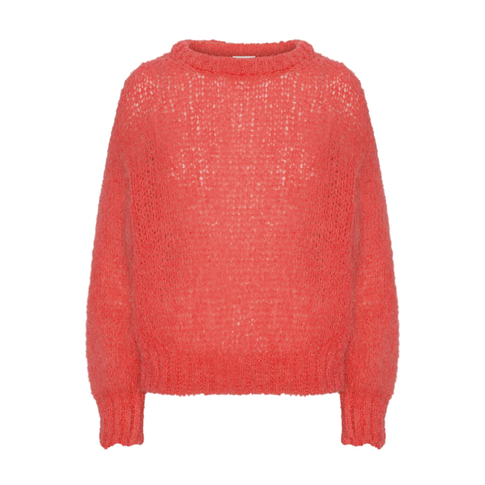 American Dreams Zachte Alpaca Trui in Koraalrood Red Dames