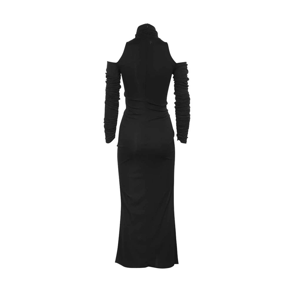 Dondup Jurk met split en koude schouders Black Dames