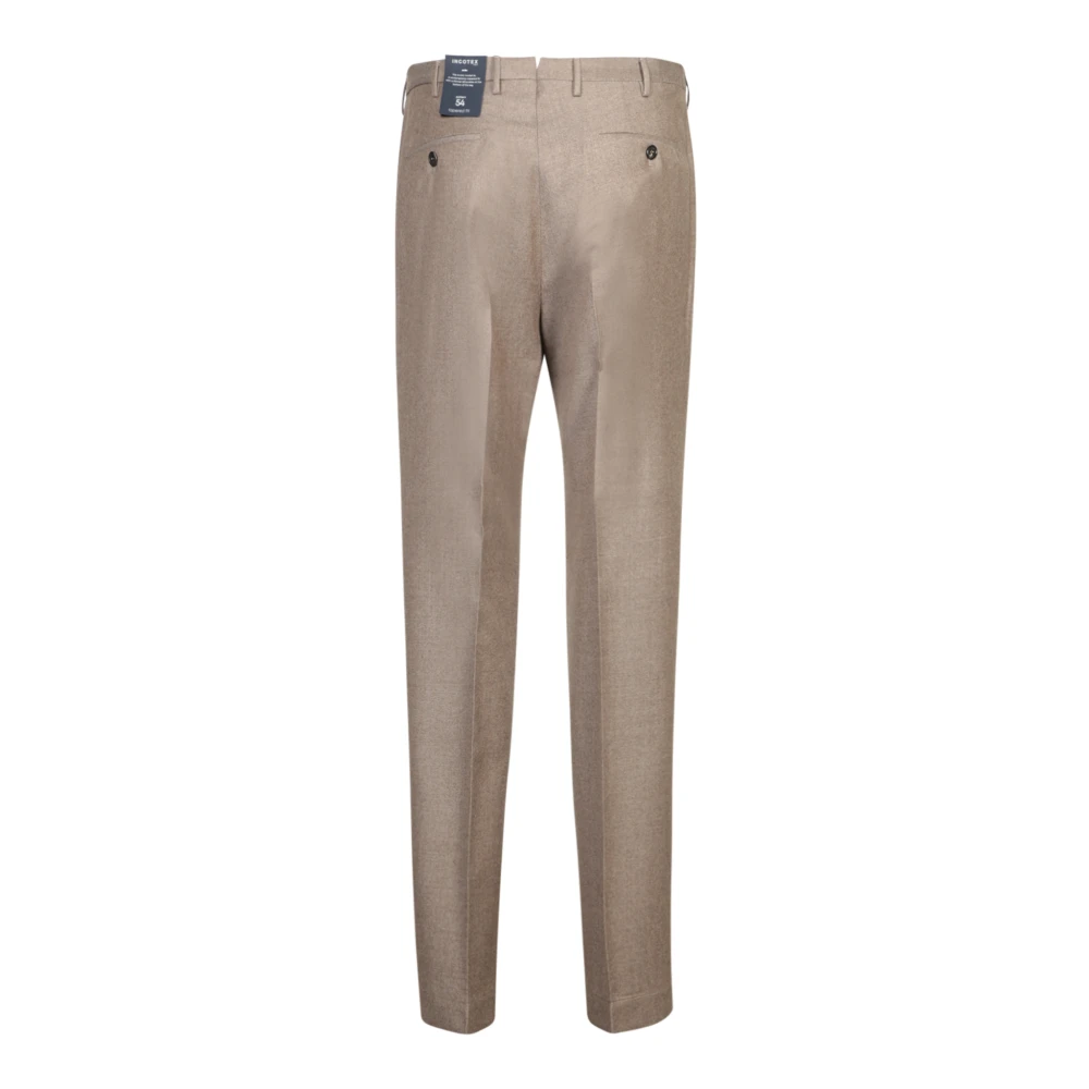 Incotex Beige Wol Tapered Fit Broek Beige Heren
