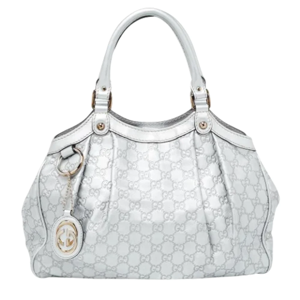 Gucci Vintage Pre-owned Leather gucci-bags Gray Dames