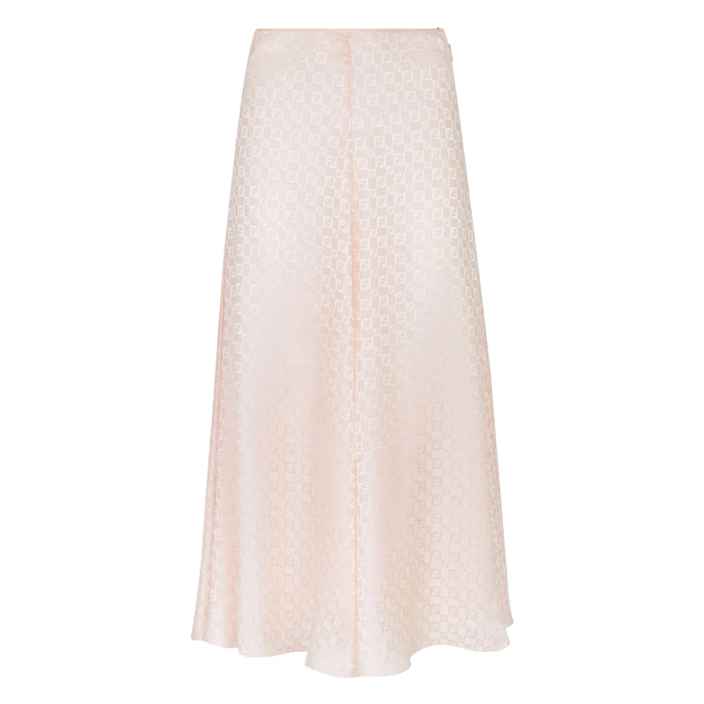 Fendi Women's Pink Silk Jacquard Skirt - Midi Skirts - S - Skirts