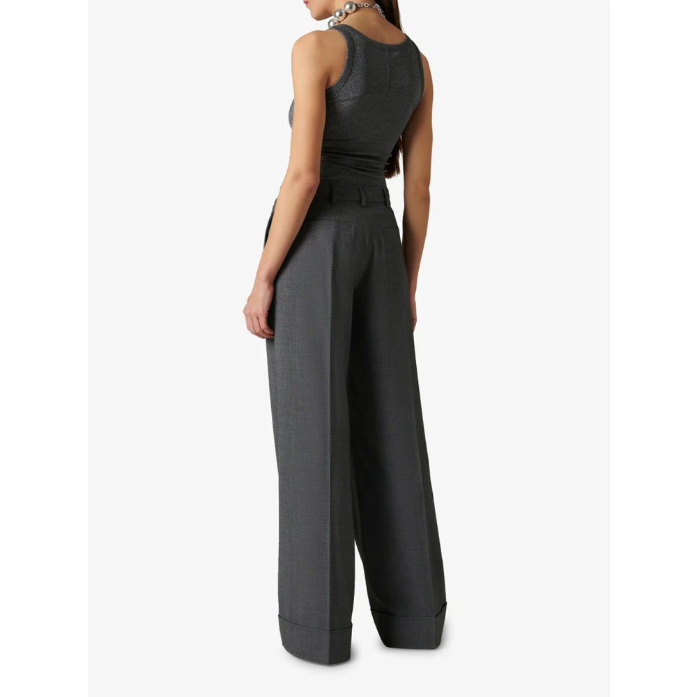Manila Grace Witte Palazzo Broek Elegante Stijl White Dames