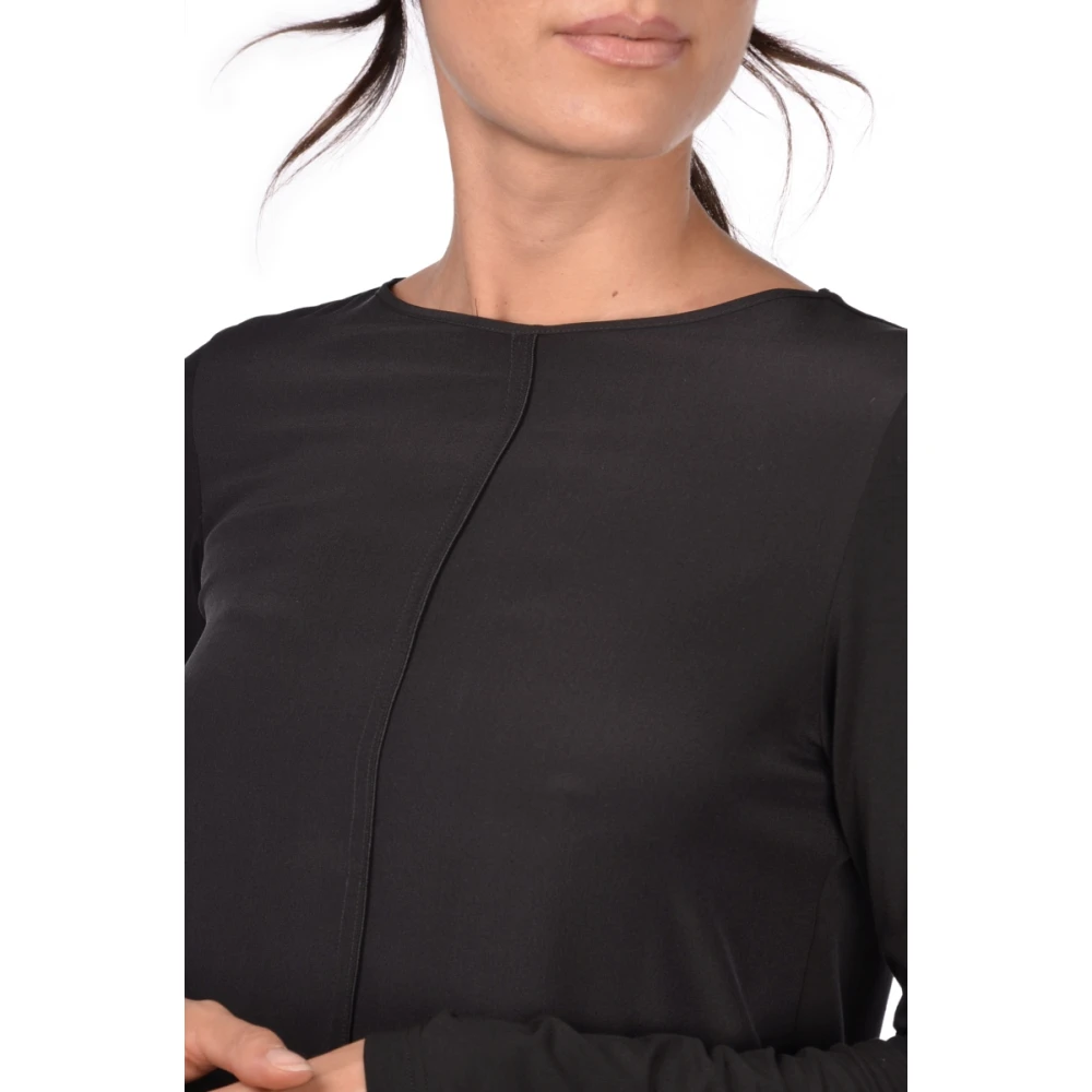 Gran Sasso Zwarte Trui met Zijden Inzet Black Dames