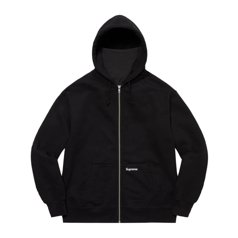 Supreme Limited Edition Dubbele capuchon Facemask Zip Up Hoodie Black Heren