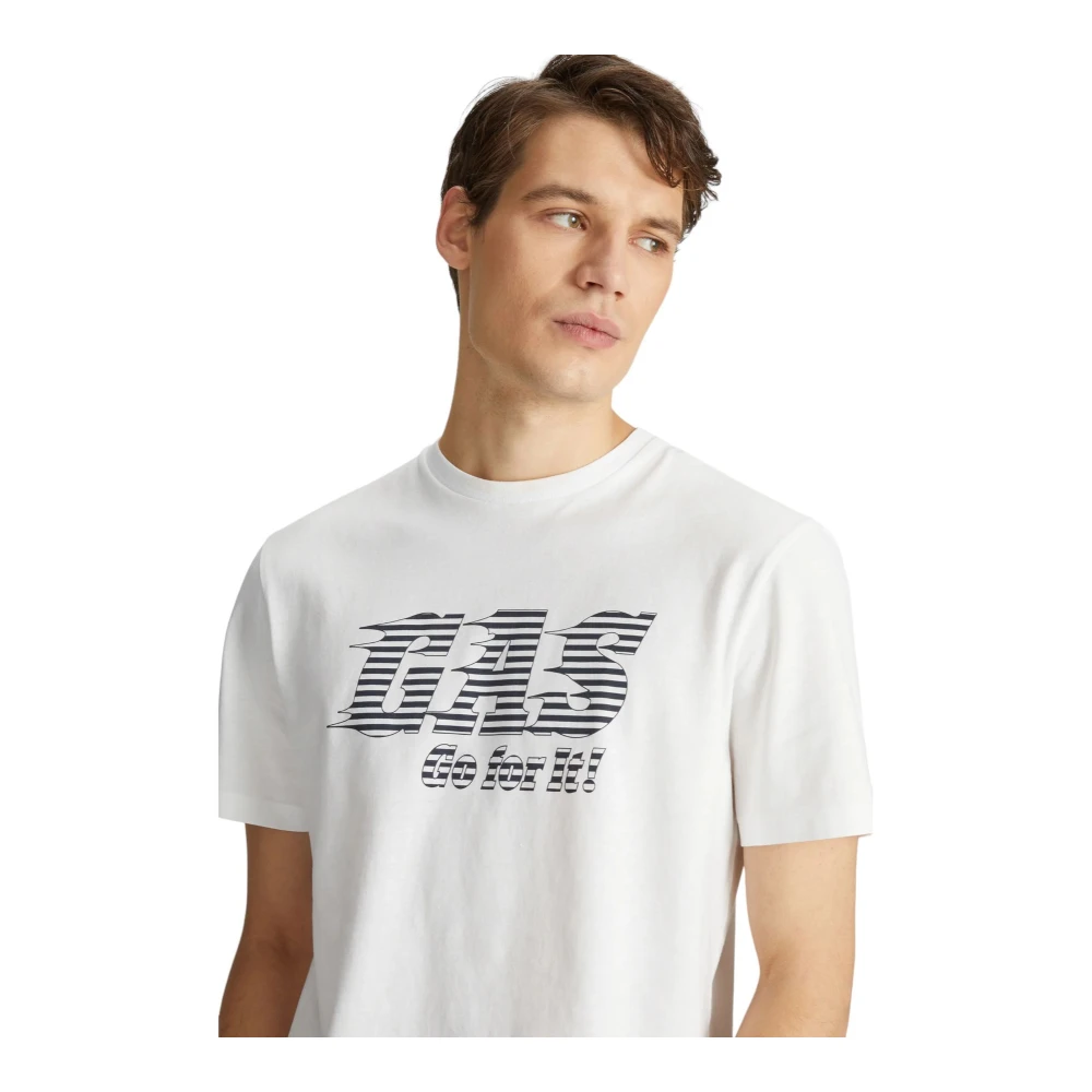 GAS Korte Mouw T-shirt White Heren