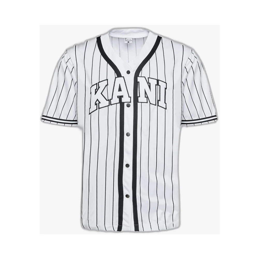 Camiseta KARL KANI 6033361 KK Sarif Pinstripe Baseball shirt white