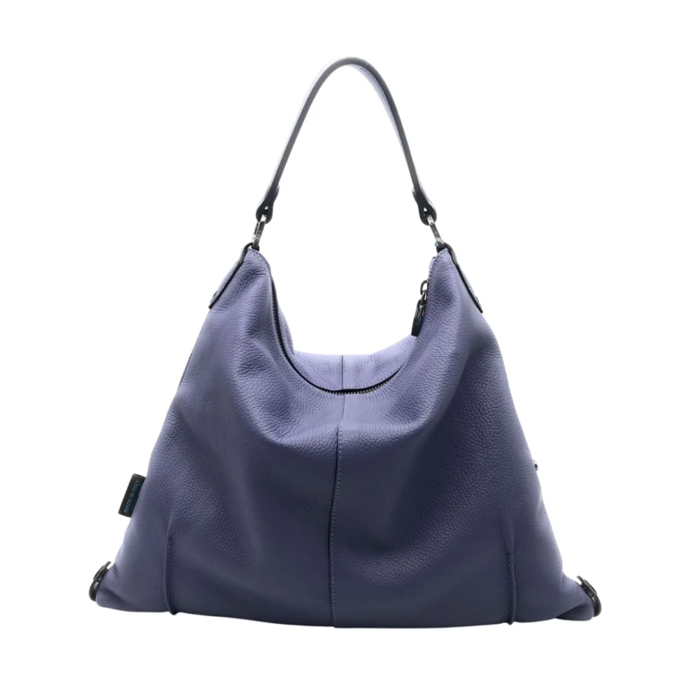 Gabs Leren schoudertas met ritssluiting Blue Dames