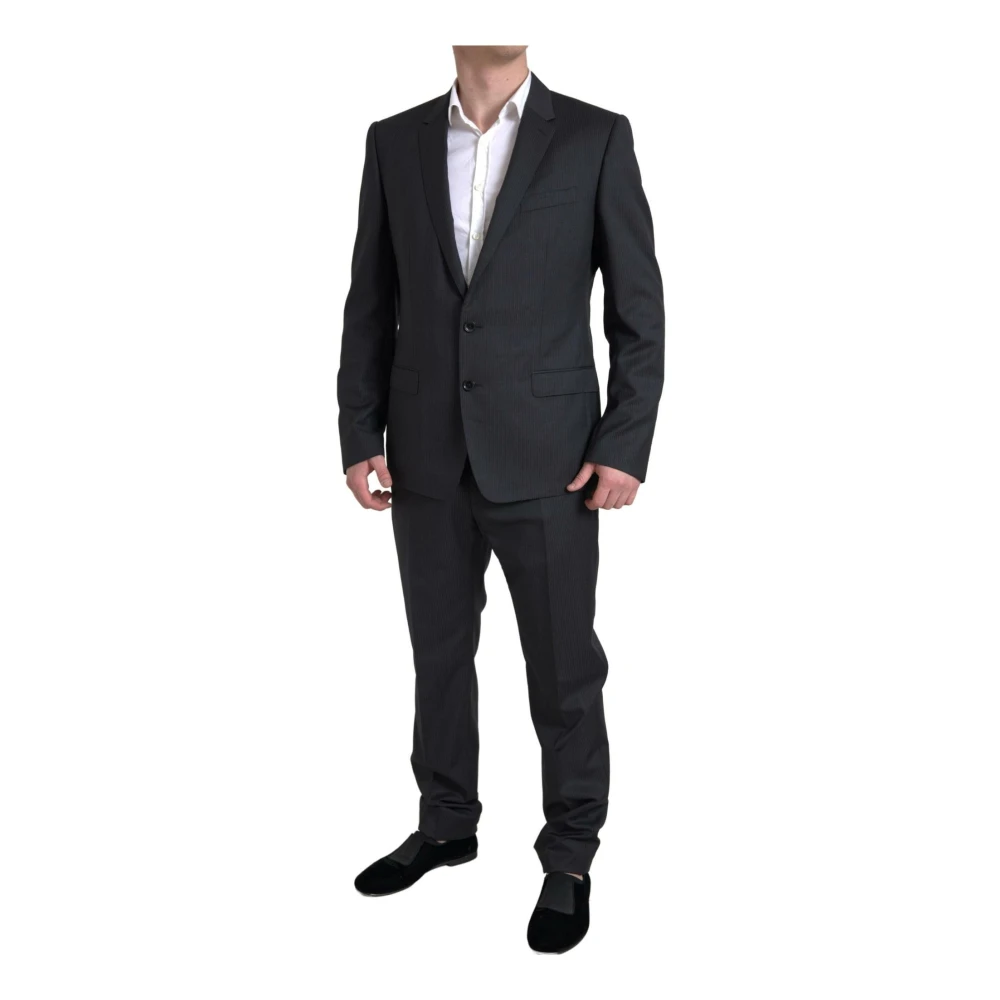 Dolce & Gabbana Men's Black Single Breasted Suits,, Slim Fit 2 Piece Suit 2XL