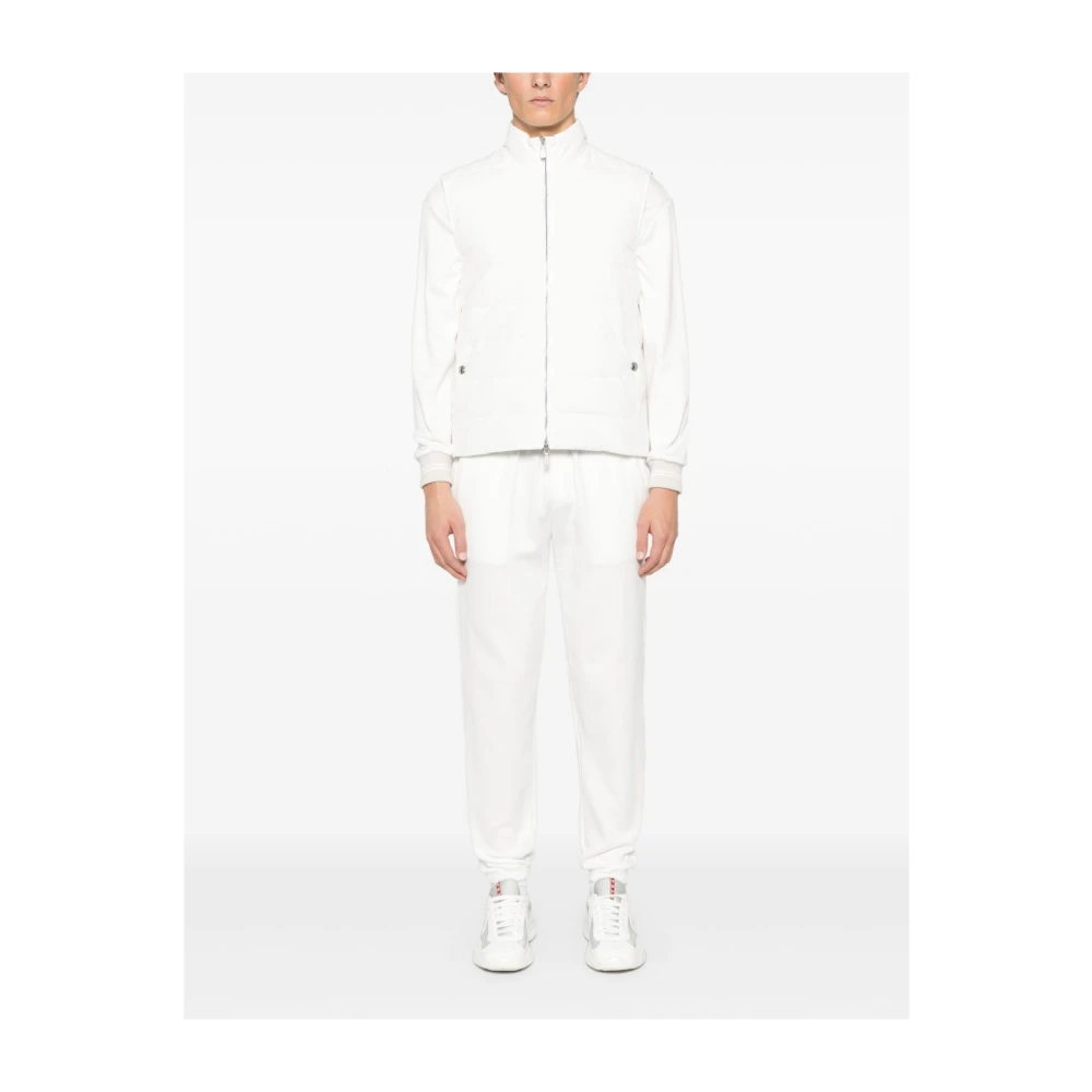 Eleventy Witte Technische Katoenen Mouwloze Jas White Heren