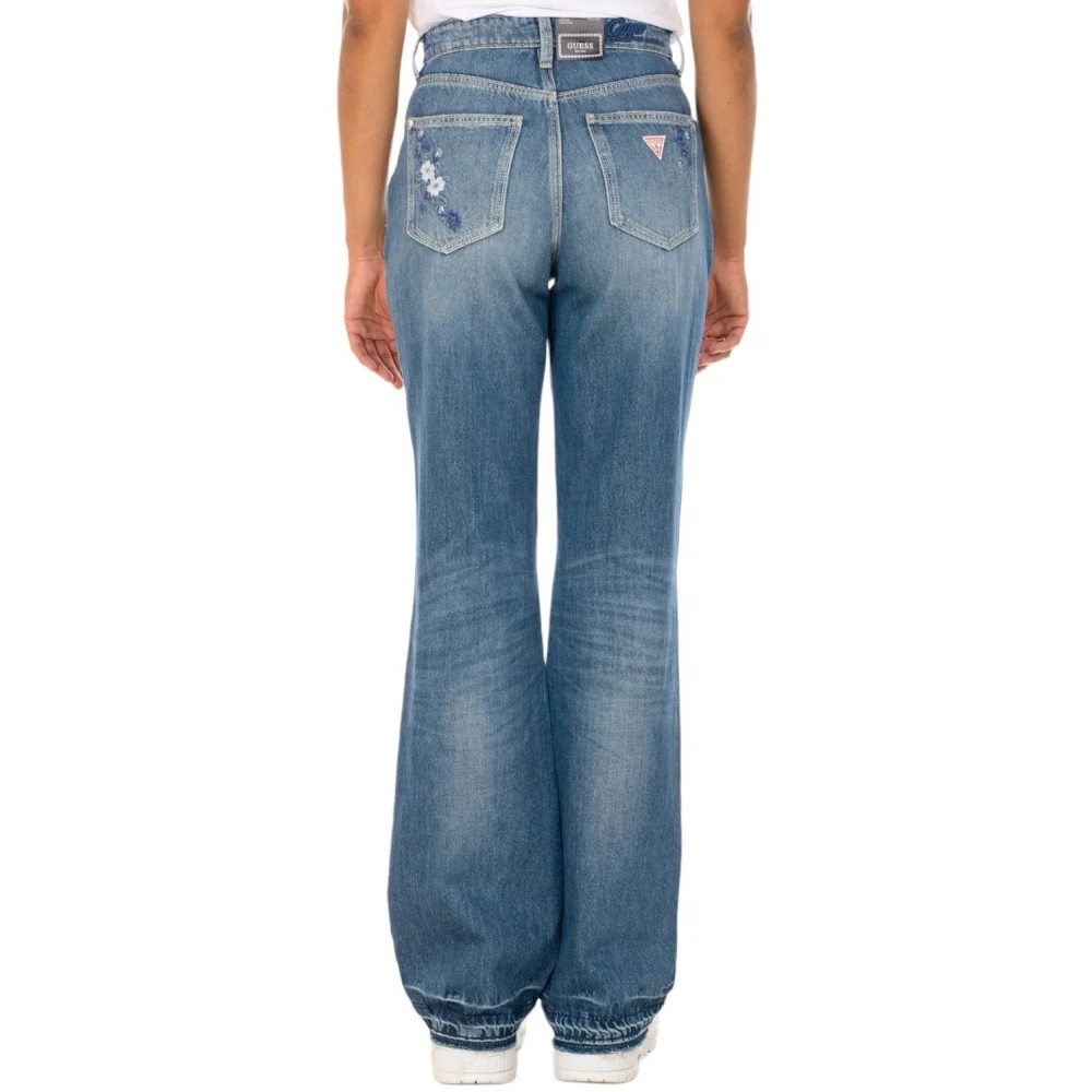 Guess 80s Straight Wide Jeans Blue Dames