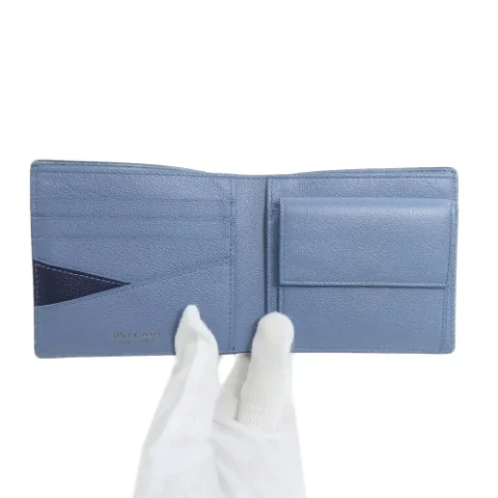 Bvlgari Vintage Pre-owned Leather wallets Blue Dames