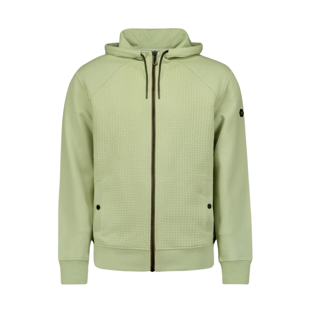 No Excess Capuchon Jacquard Sweater Green Heren