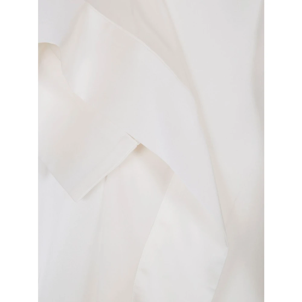 Sacai Mouwloze Satijn Chiffon Top Beige Dames