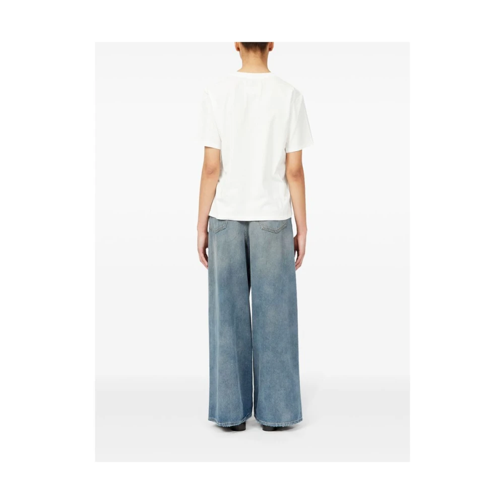 MM6 Maison Margiela Wit T-shirt met ronde hals van jersey White Dames
