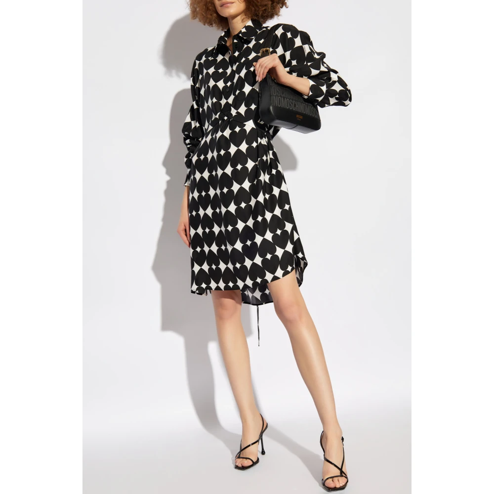 Moschino Jurk met kraag Black Dames
