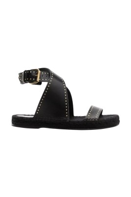 black-leather-studded-sandals