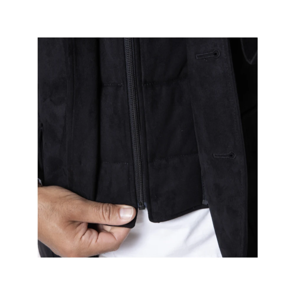 Karl Lagerfeld Reisjas in zwart suède Black Heren