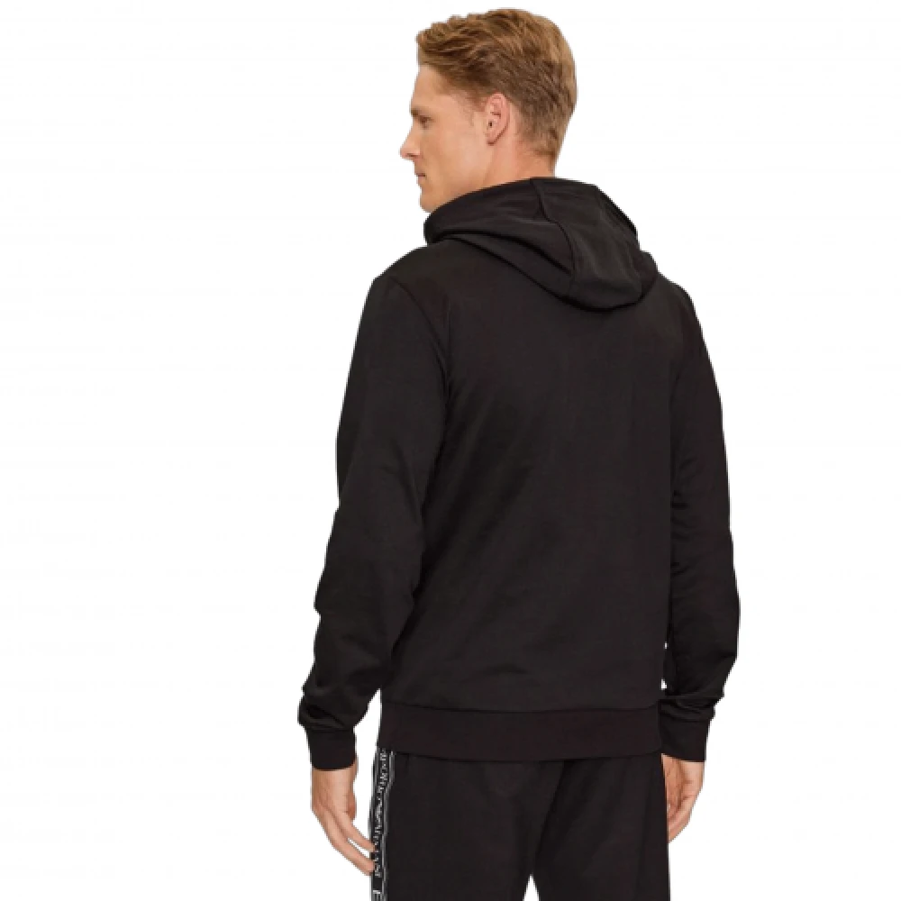Emporio Armani EA7 Nieuwe hoodie met klieke print Black Heren