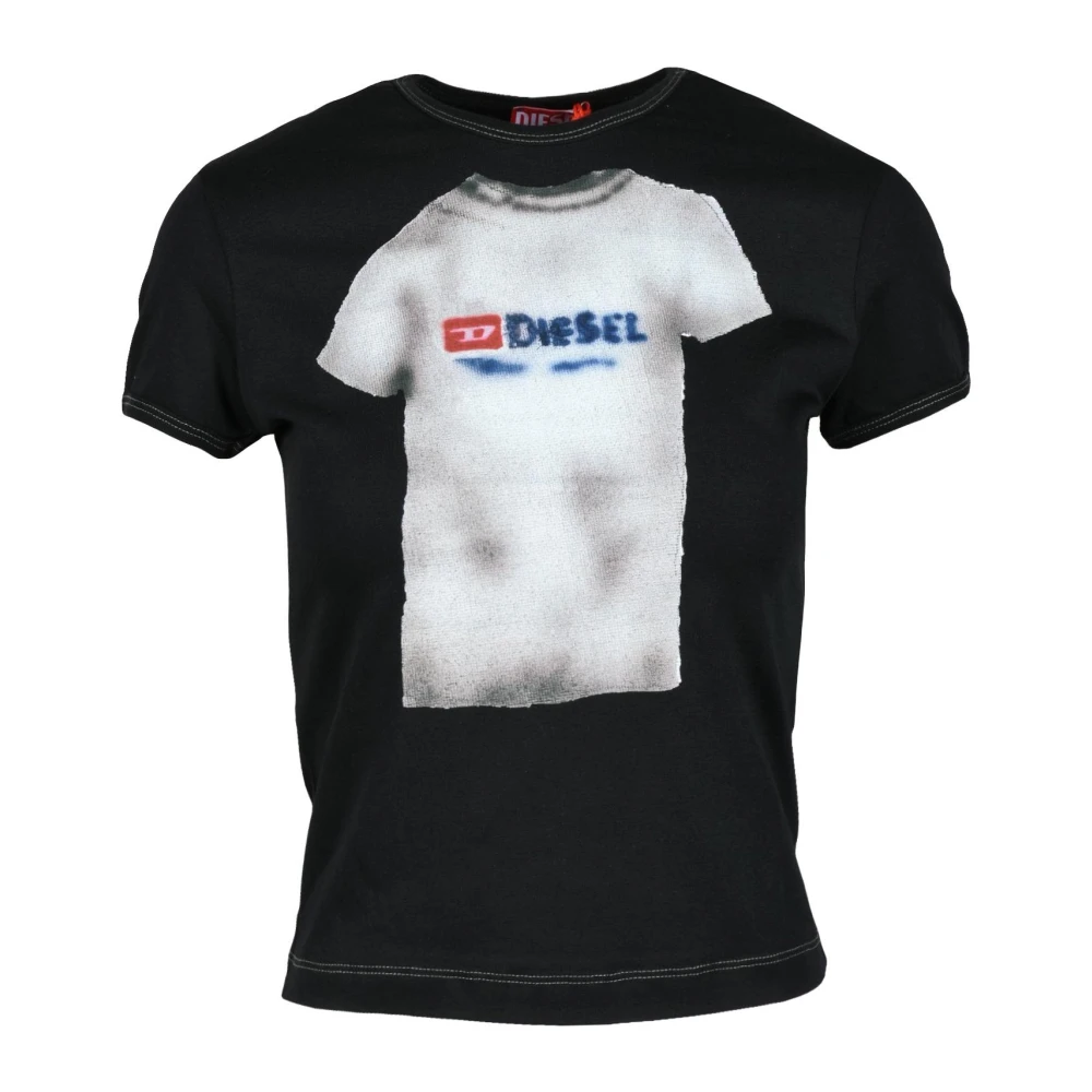 Diesel Katoen Elastaan T-shirt Yellow Dames