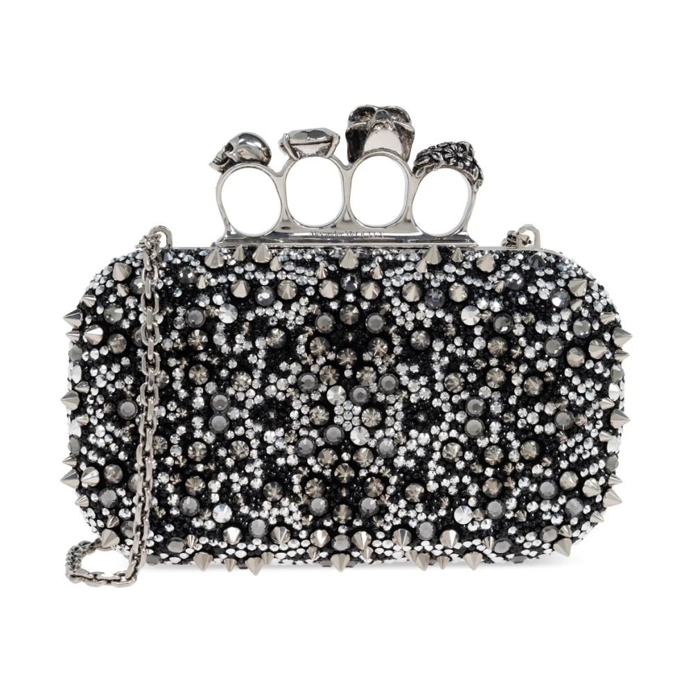 Alexander mcqueen Skull Four Ring Clutch Black Dames