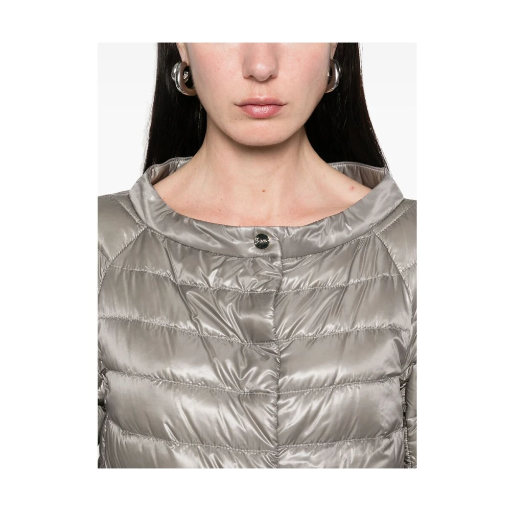 Herno Verborgen drukknoopsluiting lichtgewicht jas Gray Dames