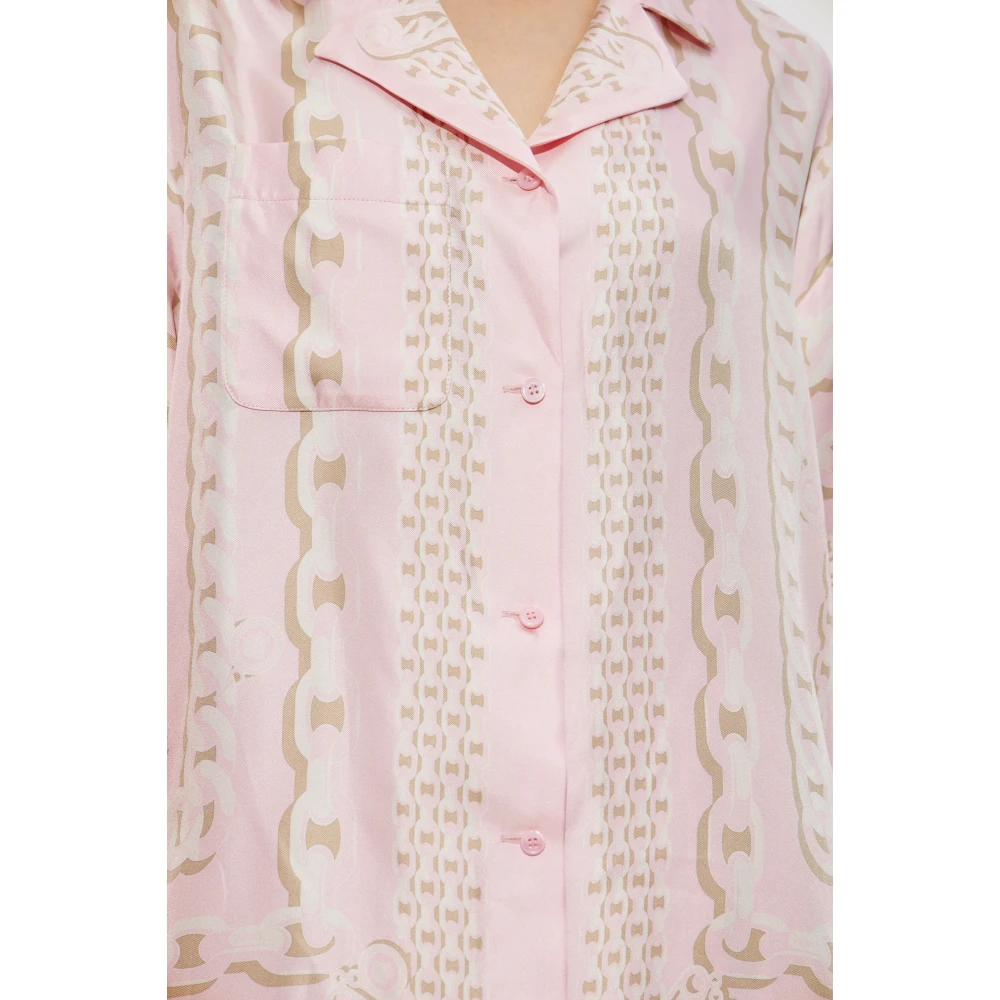 Versace Zijden shirt met schatprint Pink Dames
