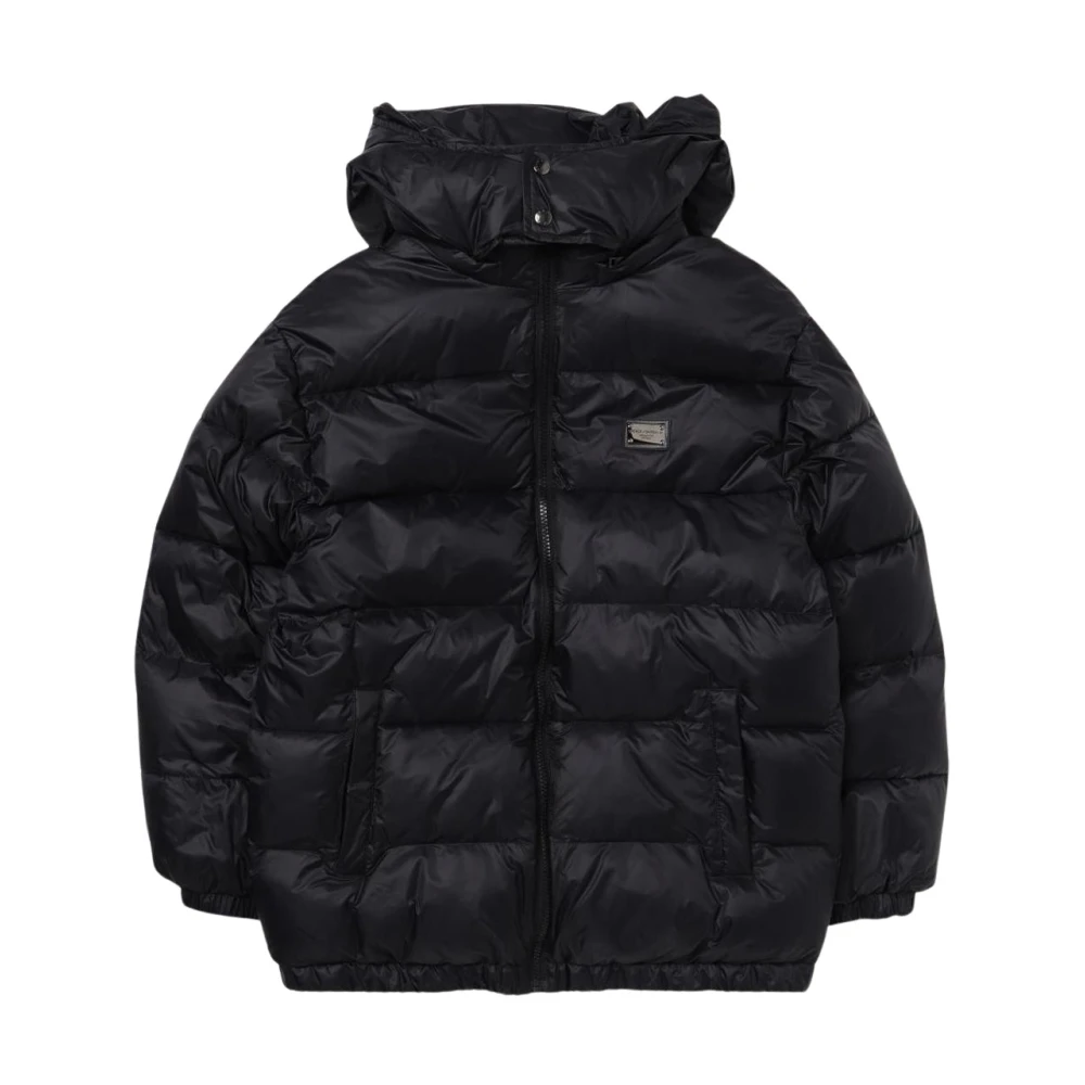Dolce & Gabbana Unisex Black Hooded Puffer Jacket