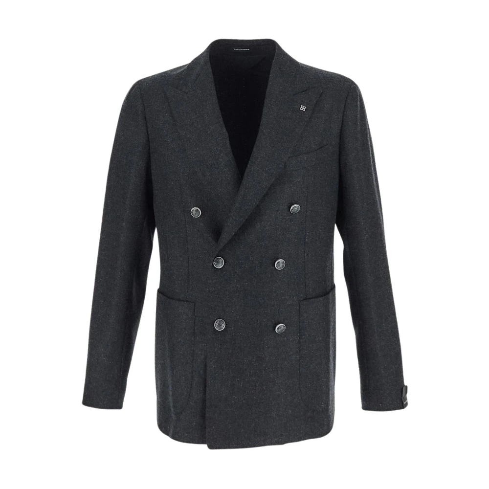 Tagliatore Double-breasted blazer Gray Heren