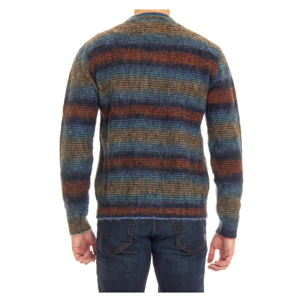 Roberto Collina Italiaanse Jacquard Sweaters Multicolor Heren