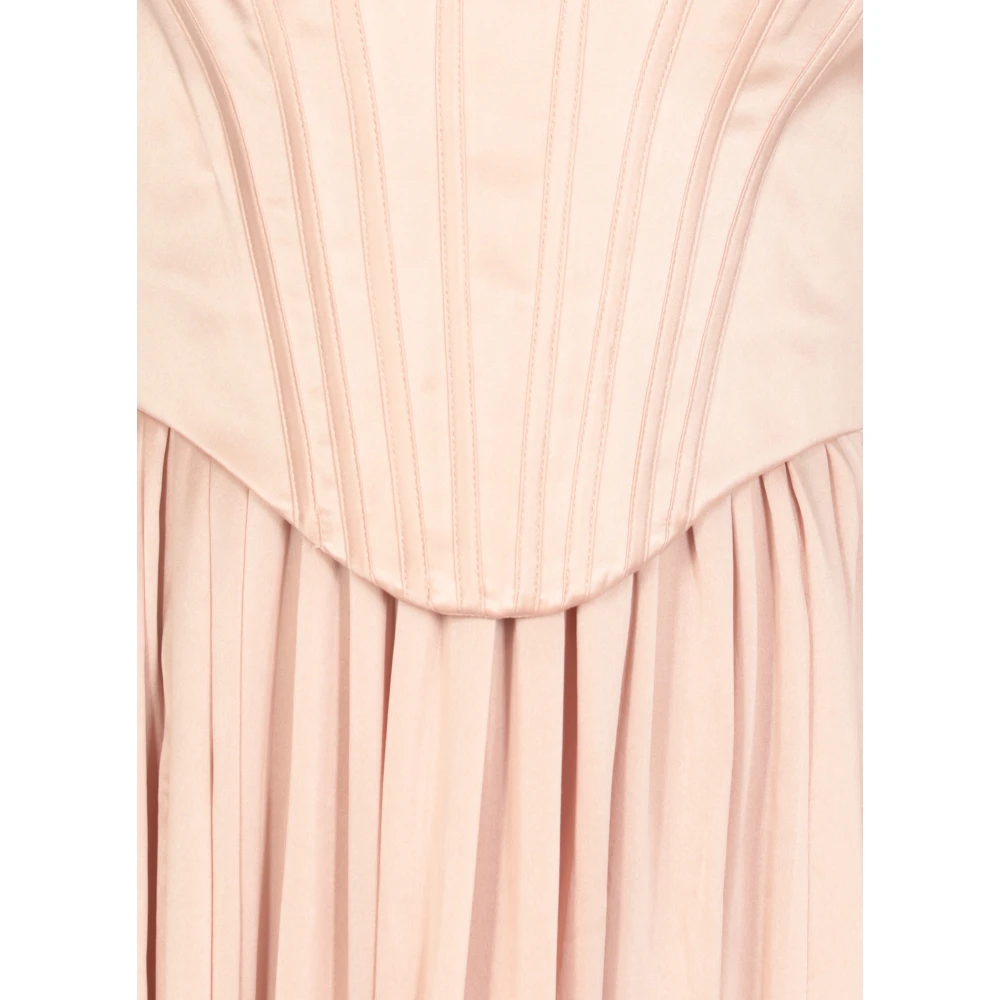 Zimmermann Roze Zijden Jurk met Wijde Hals Pink Dames