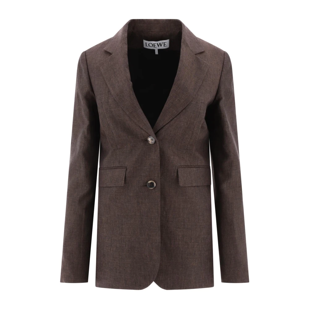 Loewe Vrouw Bruin Getailleerde Single-Breasted Blazer