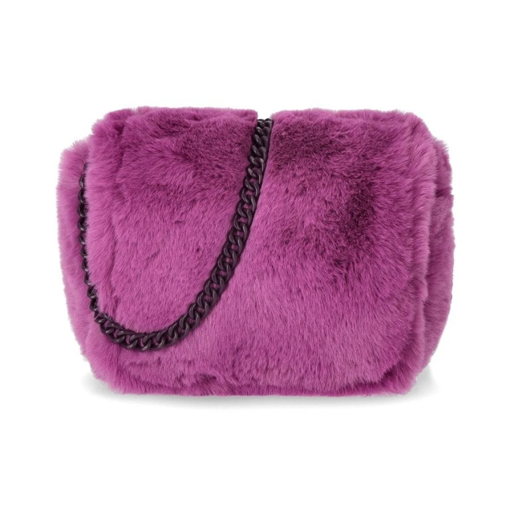 Essentiel Antwerp Lila Faux Fur Crossbody Väska Purple, Dam