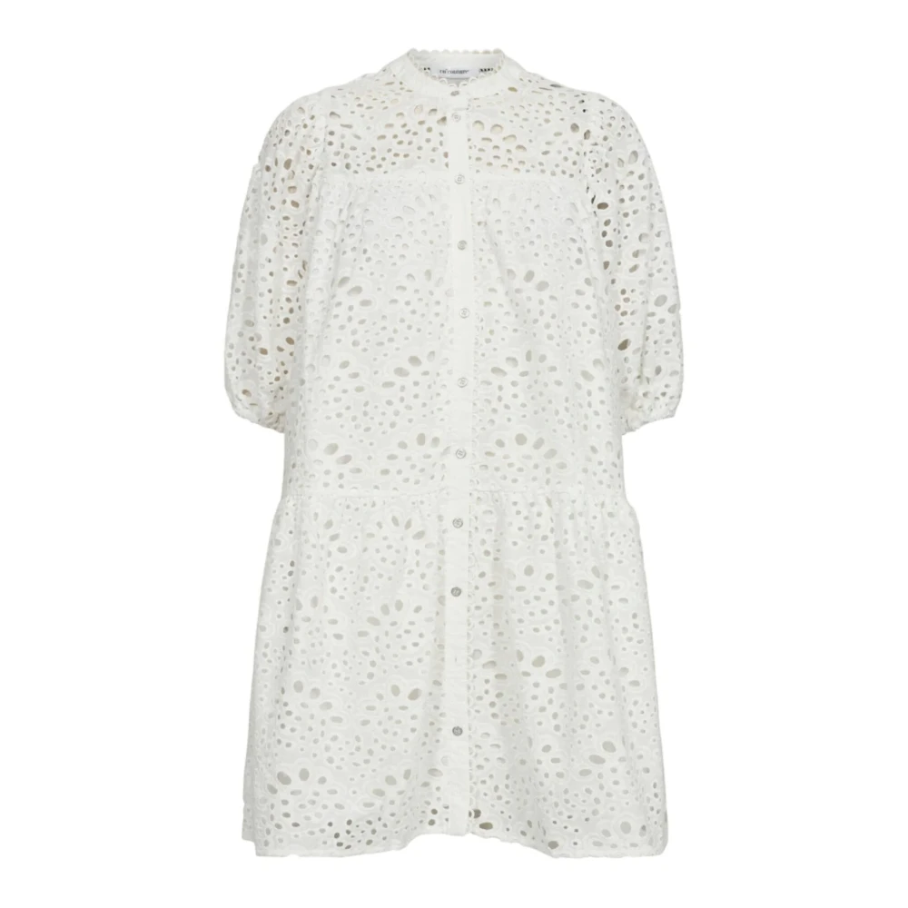 Co'Couture Witte Anglaise Jurk met Pofmouwen White Dames