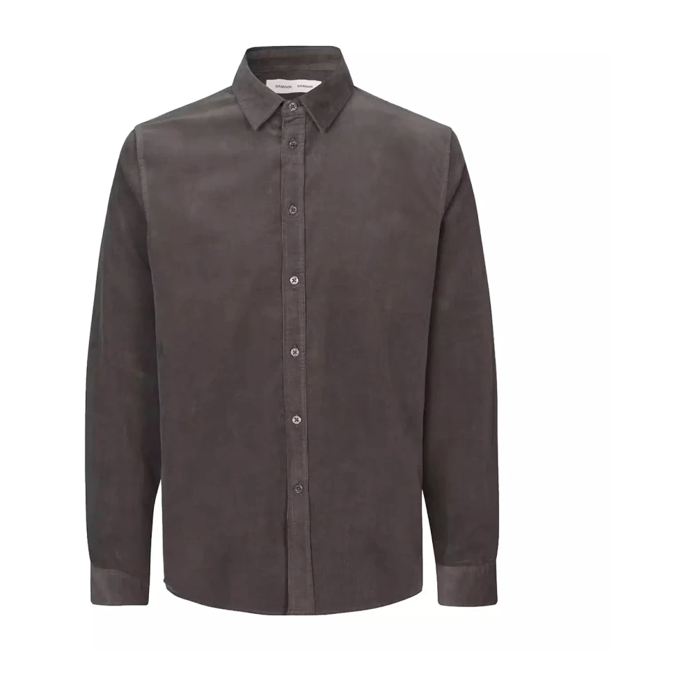 Samsøe Corduroy Regular Fit Overhemd met Knoopsluiting Brown Heren