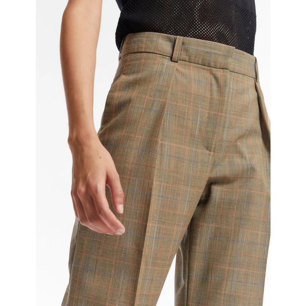Ines De La Fressange Paris Hector Prince of Wales Trousers Beige Dames