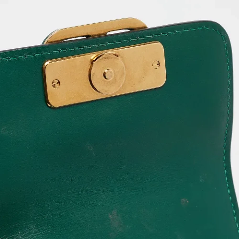 Valentino Vintage Pre-owned Leather shoulder-bags Green Dames