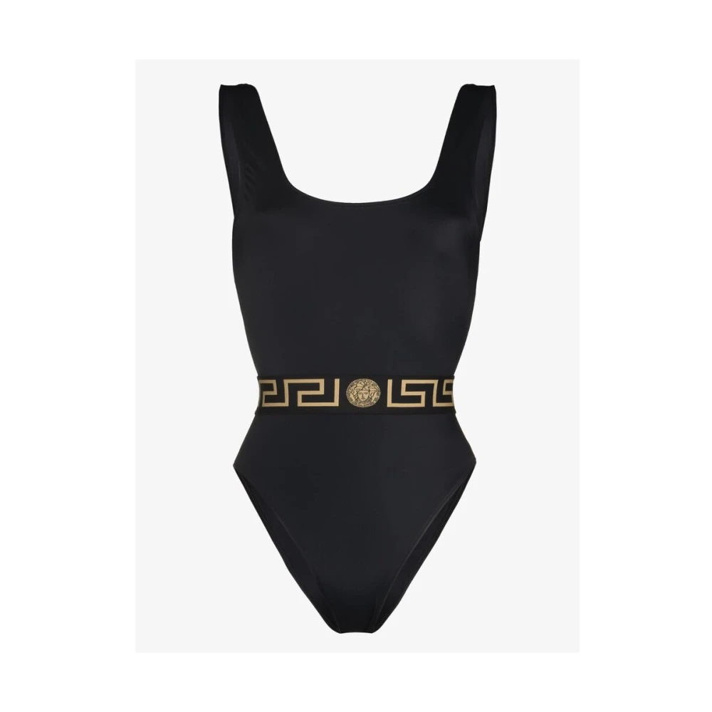 Versace Zwart Greca Detail Strandkleding Black Dames