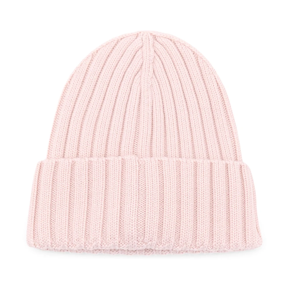 Moncler Geborduurde Logo Wollen Muts Pink Dames
