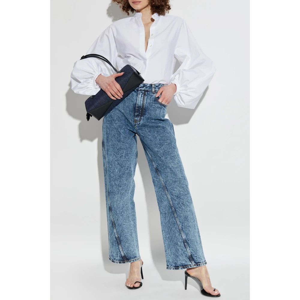 Alaïa High-waisted Jeans Blue Dames