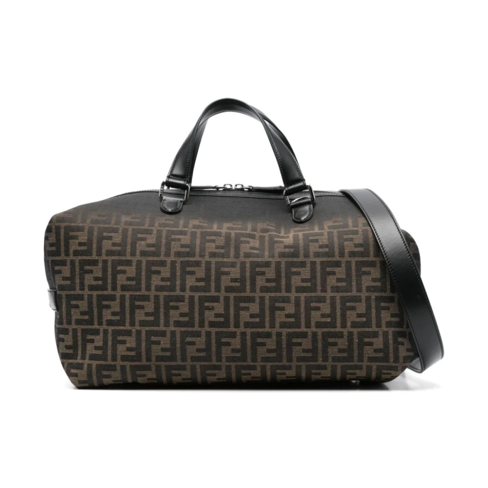 Fendi Siesta tas in gelakte afwerking Brown Heren