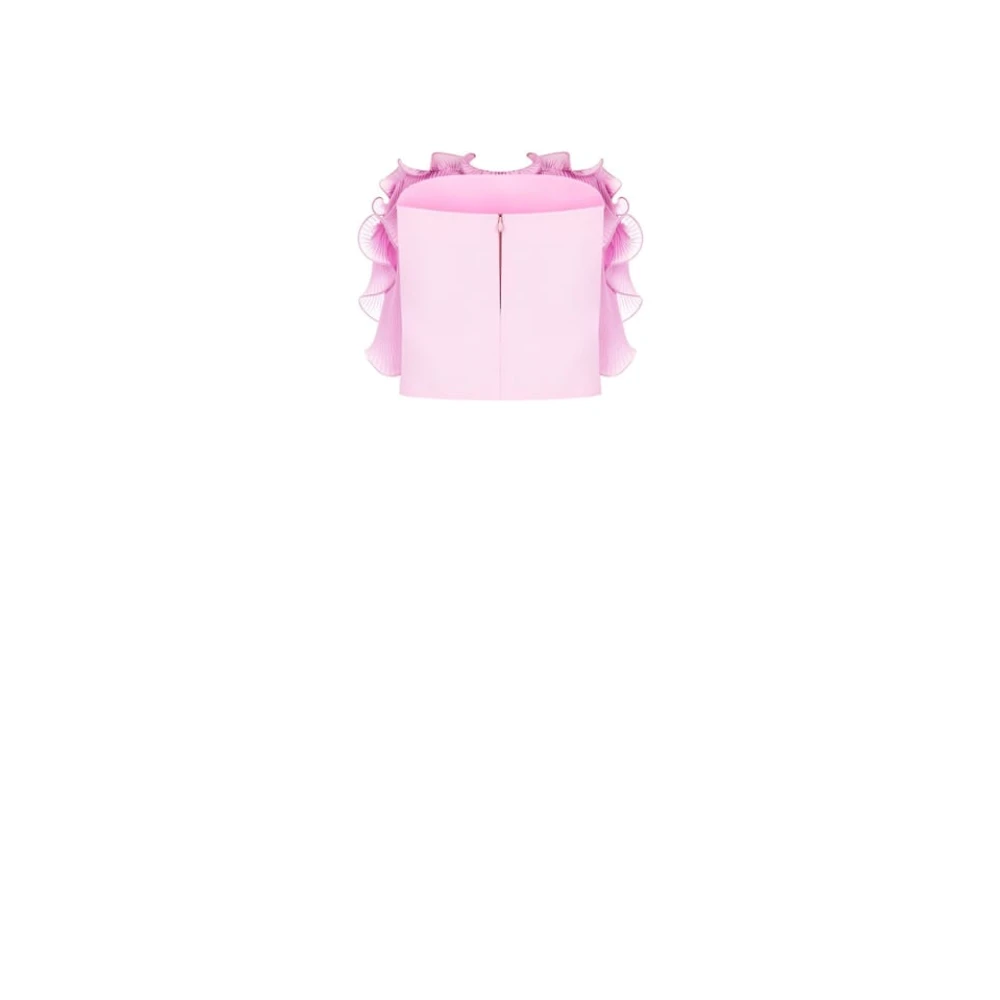 RINASCIMENTO Geplooide Bandeau Crop Top Pink Dames