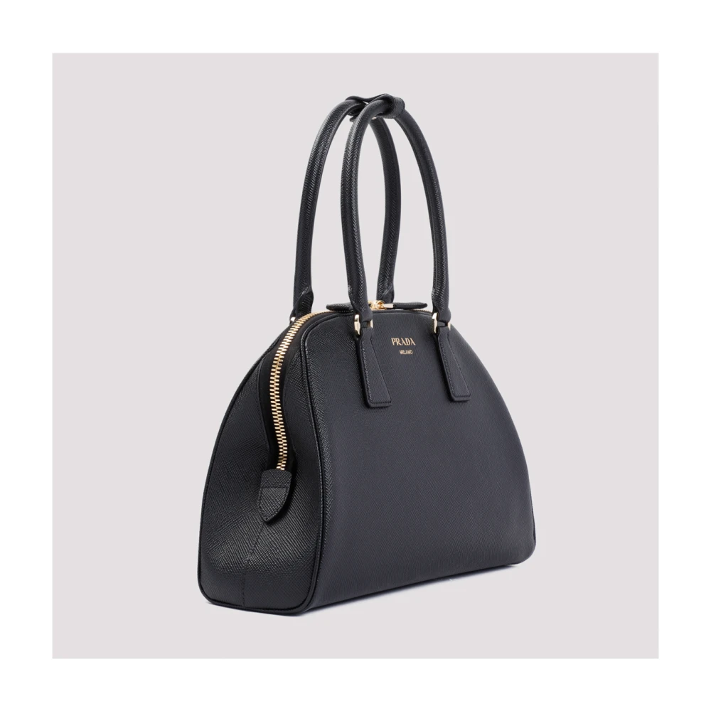 Prada Zwarte Shopper Tas Elegante Klassieke Stijl Black Dames