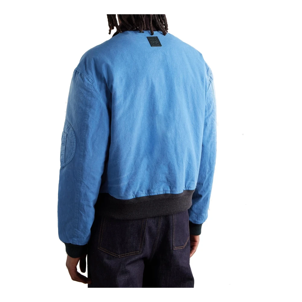 Loewe Gewatteerde Bomberjack Corduroy Afwerking Blue Heren