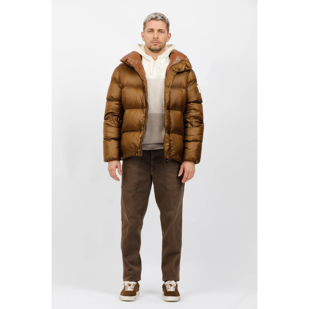 Afterlabel Korte glanzende nylonjas Chamonix Brown Heren