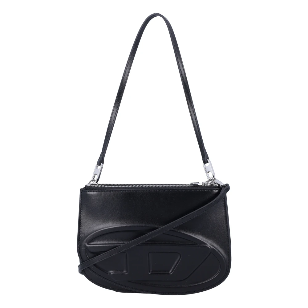 Diesel Zwarte Handtas met Oval D Logo Black Dames