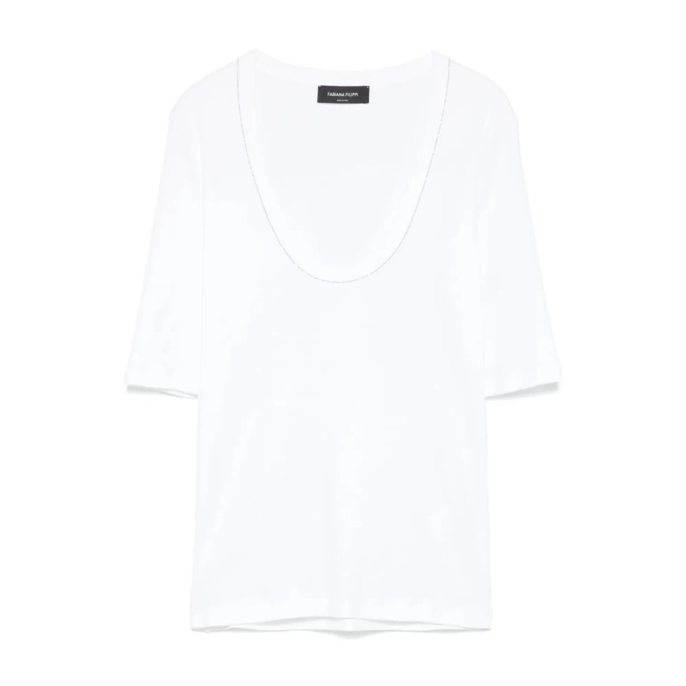 Fabiana Filippi Lyxig Jersey T-shirt för kvinnor White, Dam