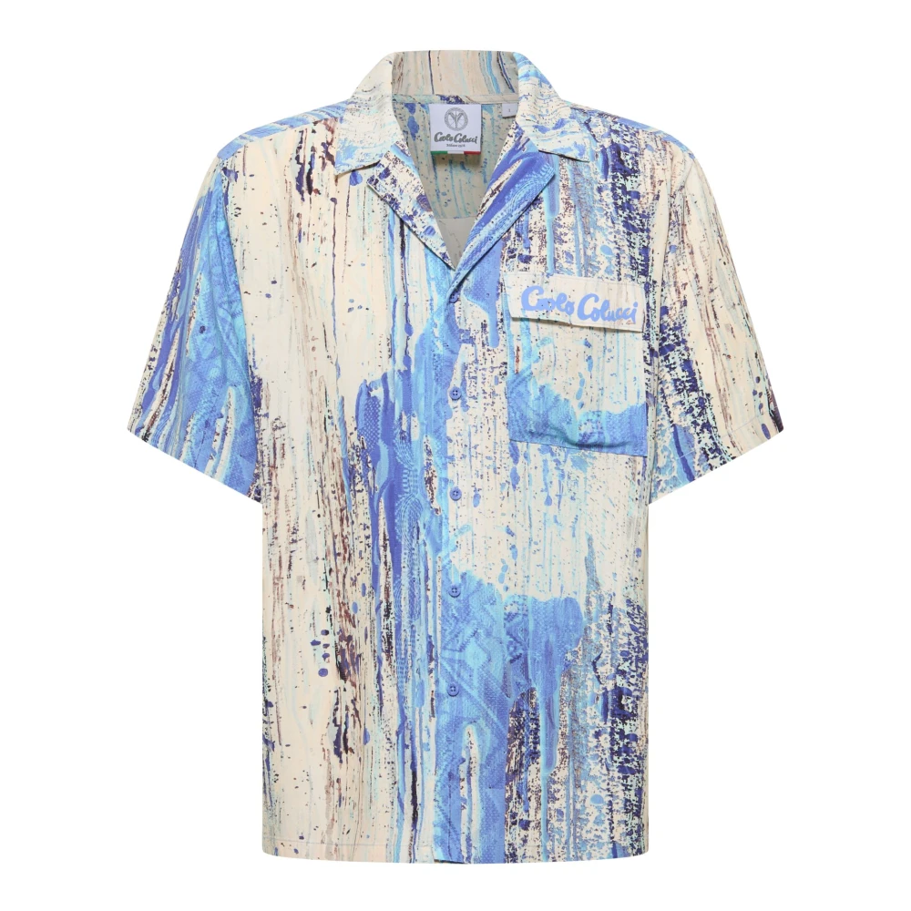 Carlo Colucci Men's Multicolor Blouses & Shirts - Short Sleeve Shirts - M - Shirts