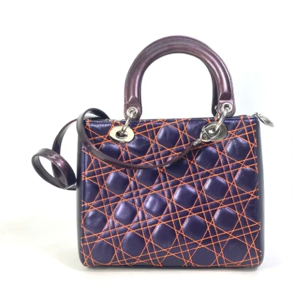 Dior Vintage Pre-owned Leather dior-bags Purple Dames