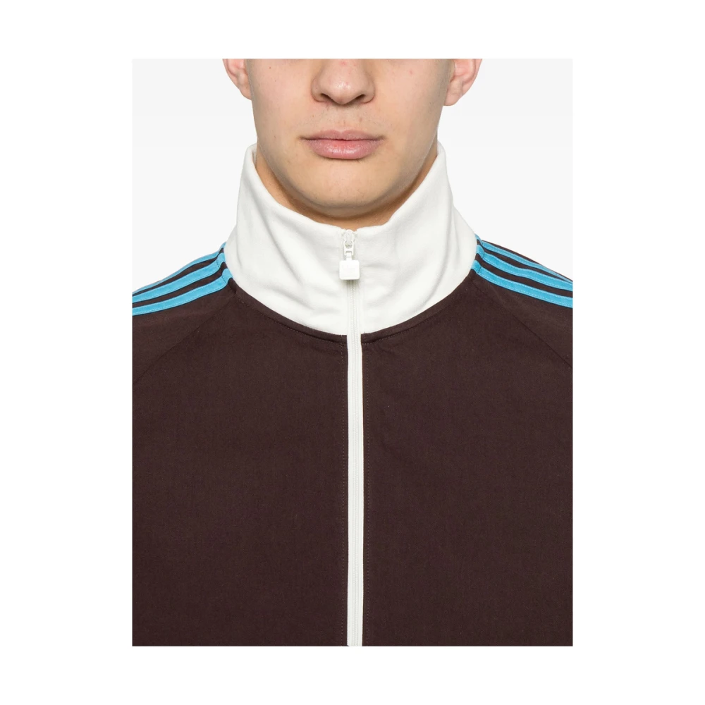 Adidas Bruine Sweater met Rits aan de Voorkant en Aantrekkoord Brown Heren