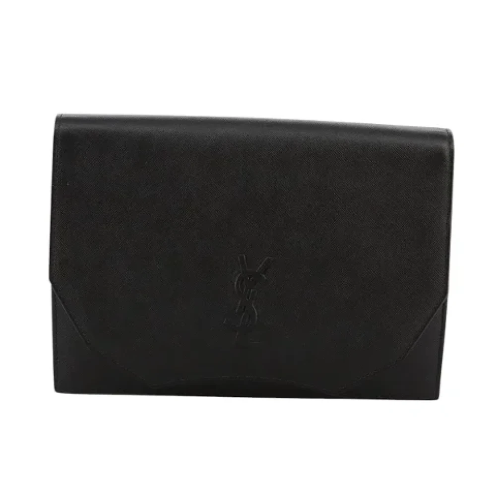Saint Laurent Vintage Pre-owned Leather clutches Black Dames